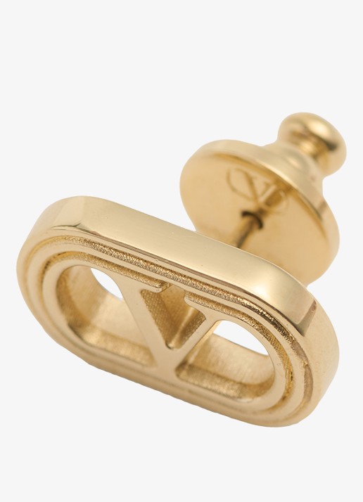 Valentino Garavani Ovalette oorstekers met logo - detail 3 goud