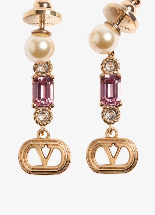 Valentino Garavani Ovalette oorstekers met logo - detail 2 goud