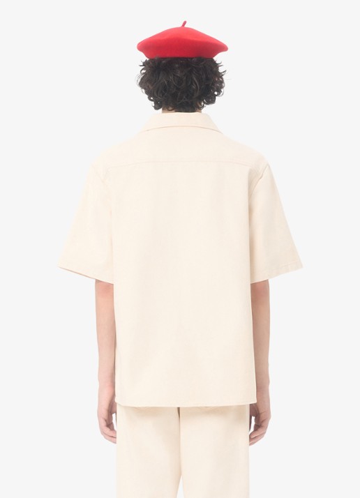 Valentino Garavani Oversized fit overhemd van denim met borstzak - achterkant creme