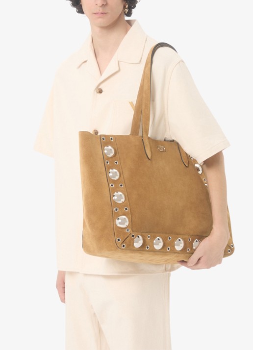 Valentino Garavani Oversized fit overhemd van denim met borstzak - detail 4 creme