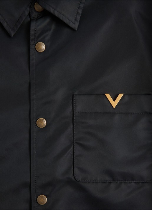 Valentino Garavani Oversized fit overshirt met borstzak - detail 6 zwart