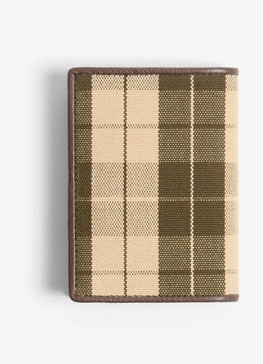 Valentino Garavani Portemonnee van kalfsleer met ruitdessin - achterkant 5 beige