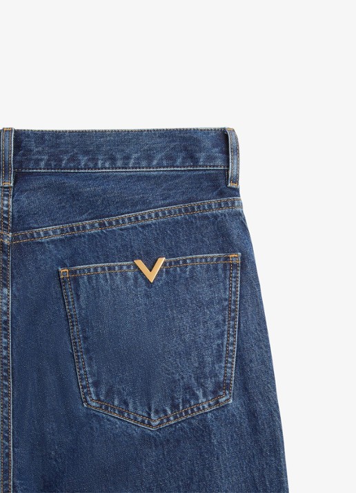 Valentino Garavani Regular fit jeans met donkere wassing - detail 6 indigo