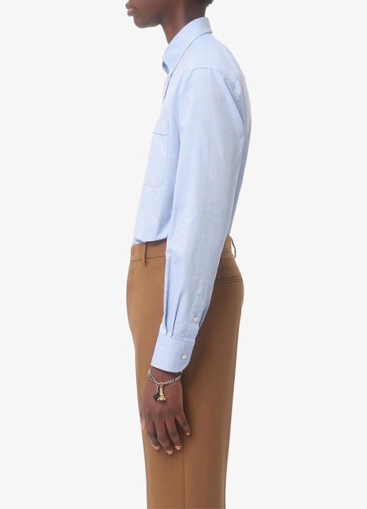 Valentino Garavani Regular fit overhemd met borstzak - detail 5 lichtblauw