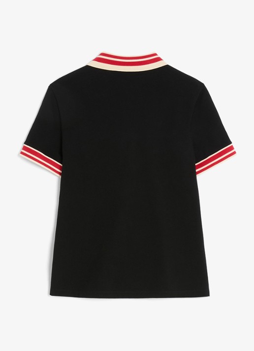 Valentino Garavani Regular fit polo met getipte boorden - achterkant 2 zwart