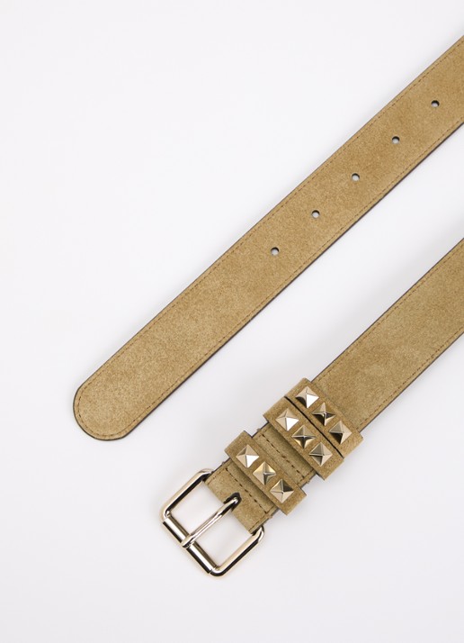 Valentino Garavani Riem van kalfssuède met studs - detail beige