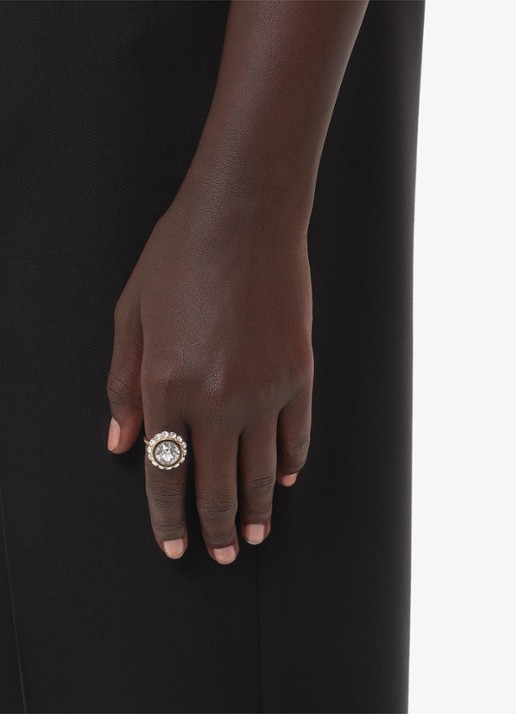 Valentino Garavani Ring met kristal - voorkant 5 transparant