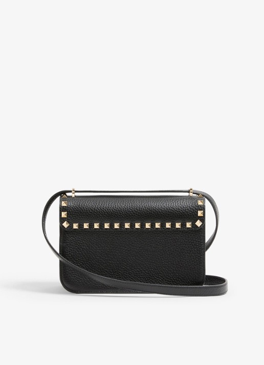 Valentino Garavani Rockstud Small schoudertas van kalfsleer - achterkant zwart