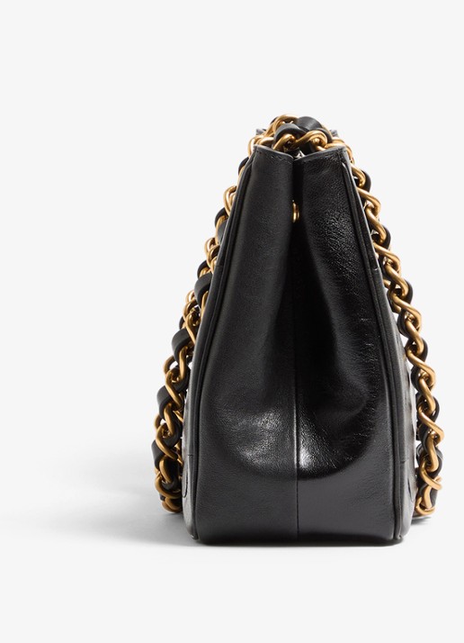 Valentino Garavani Shopper van lamsleer - detail 5 zwart