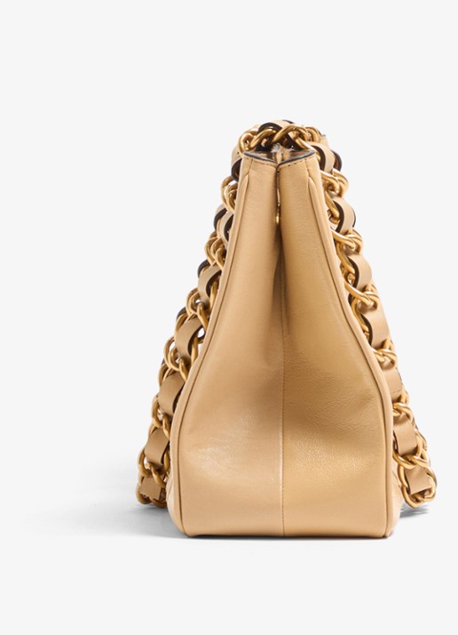 Valentino Garavani Shopper van lamsleer - detail 4 beige
