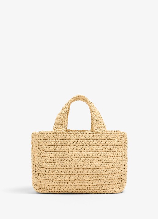 Valentino Garavani Shopper van raffia - achterkant 6 beige