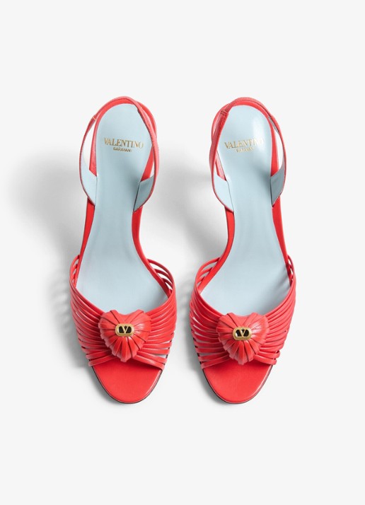 Valentino Garavani Slingback van geitenleer - detail 5 rood