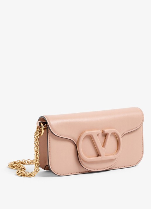 Valentino Garavani Small schoudertas van lamsleer - voorkant 6 roze