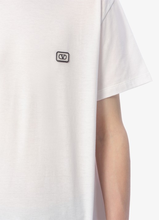 Valentino Garavani T-shirt met logoborduring - detail 5 wit