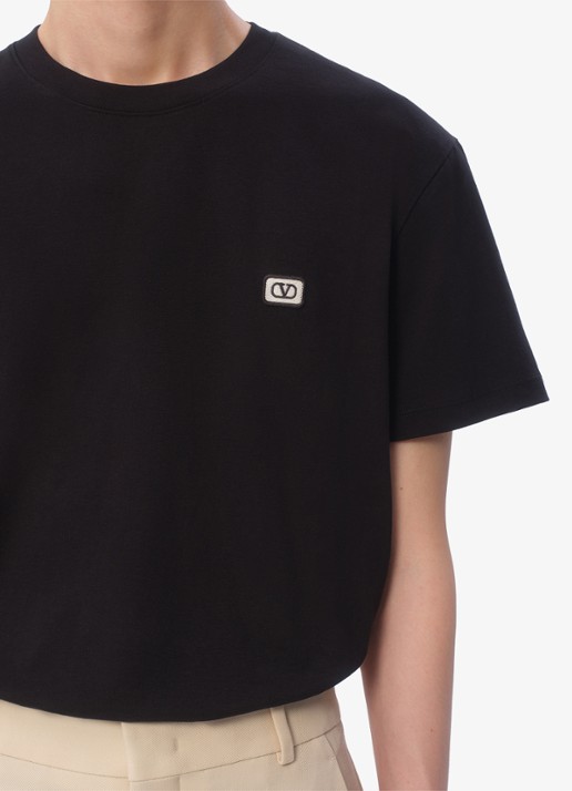 Valentino Garavani T-shirt met logoborduring - detail 6 zwart