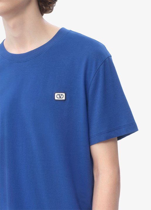 Valentino Garavani T-shirt met logoborduring - detail 6 blauw
