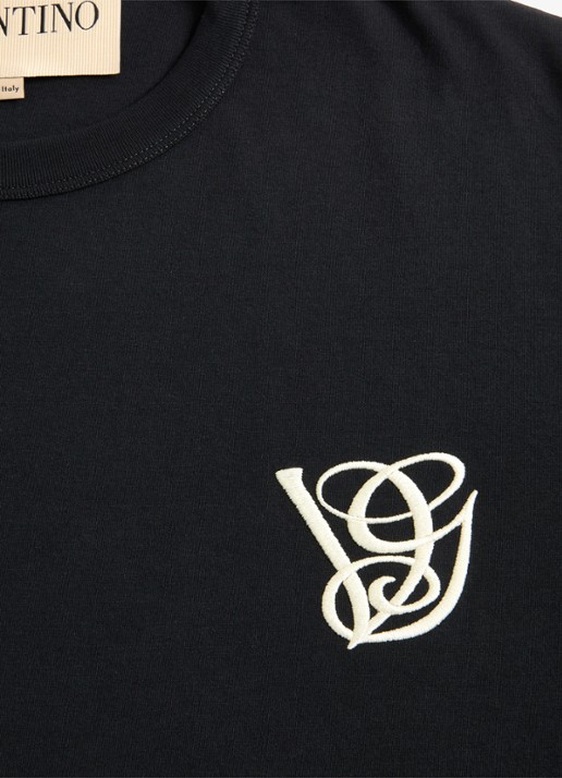 Valentino Garavani T-shirt met logoborduring - detail 5 zwart