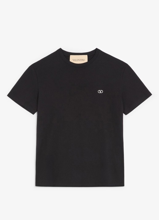 Valentino Garavani T-shirt met logoborduring - voorkant zwart