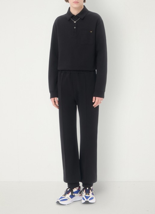 Valentino Garavani Tapered fit joggingbroek met steekzakken - voorkant 6 zwart