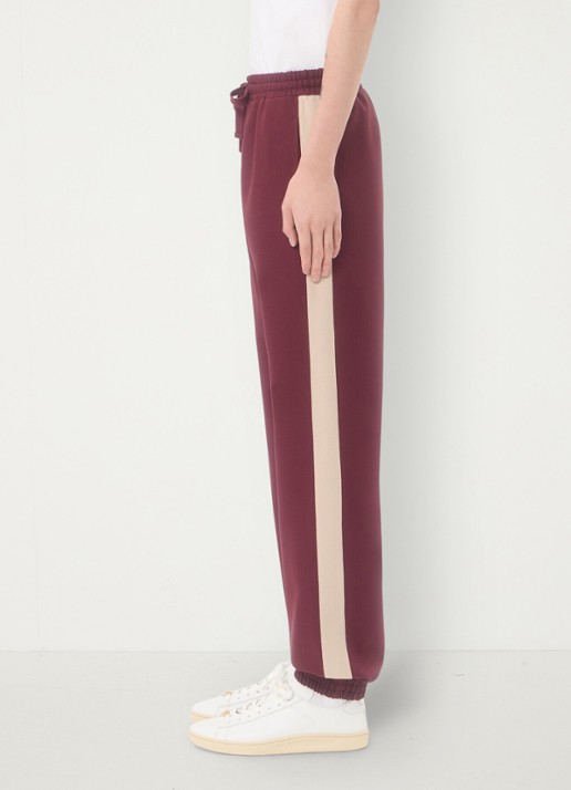 Valentino Garavani Tapered fit trackpants met steekzakken - detail 5 bordeauxrood