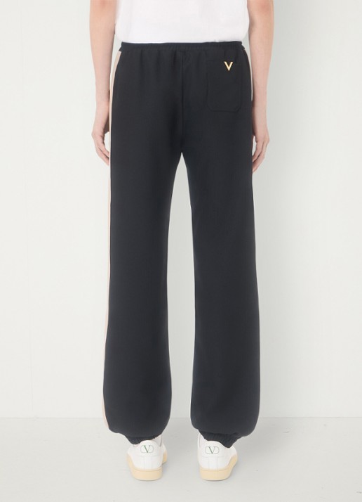 Valentino Garavani Tapered fit trackpants met steekzakken - achterkant zwart