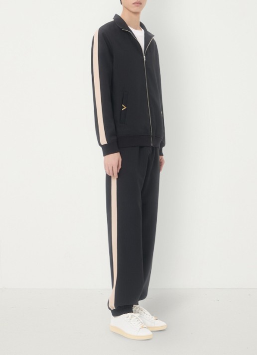 Valentino Garavani Tapered fit trackpants met steekzakken - voorkant 3 zwart