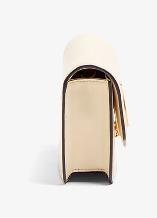 Valentino Garavani Vain Small clutch van kalfsleer met afneembare schouderriem - detail 5 creme