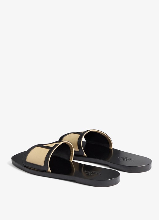 Valentino Garavani Viva Superstar slipper van geitenleer  - achterkant 7 creme