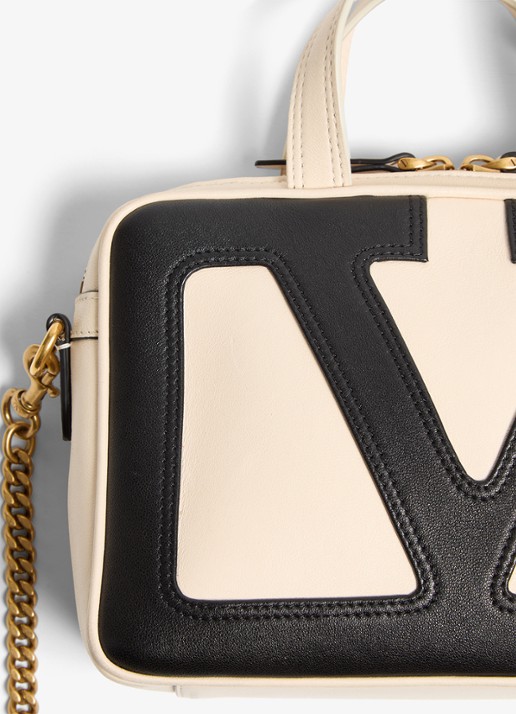 Valentino Garavani Viva Superstar Small handtas van lamsleer - detail 5 creme