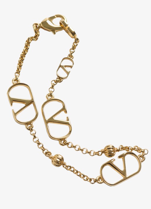 Valentino Garavani Vlogo Signature armband met logo - detail goud