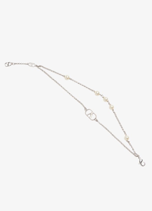 Valentino Garavani VLogo Signature armband met logo - detail zilver