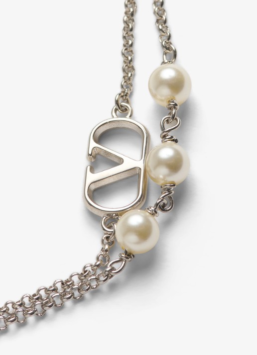 Valentino Garavani VLogo Signature armband met logo - detail 2 zilver
