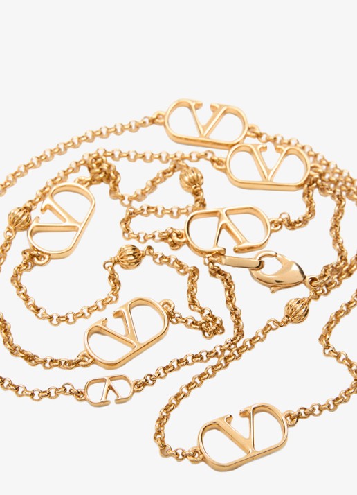 Valentino Garavani Vlogo Signature ketting met logo - detail 4 goud