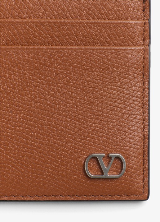 Valentino Garavani VLogo Signature pasjeshouder van kalfsleer - detail 4 bruin