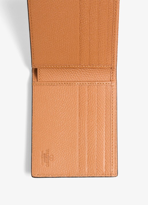 Valentino Garavani Vlogo Signature portemonnee van kalfsleer - detail 4 lichtblauw