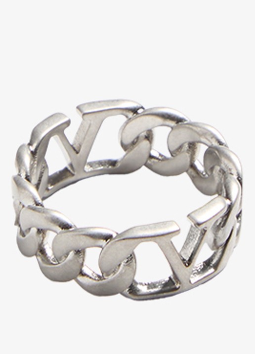 Valentino Garavani VLogo Signature ring met logo - detail 3 zilver