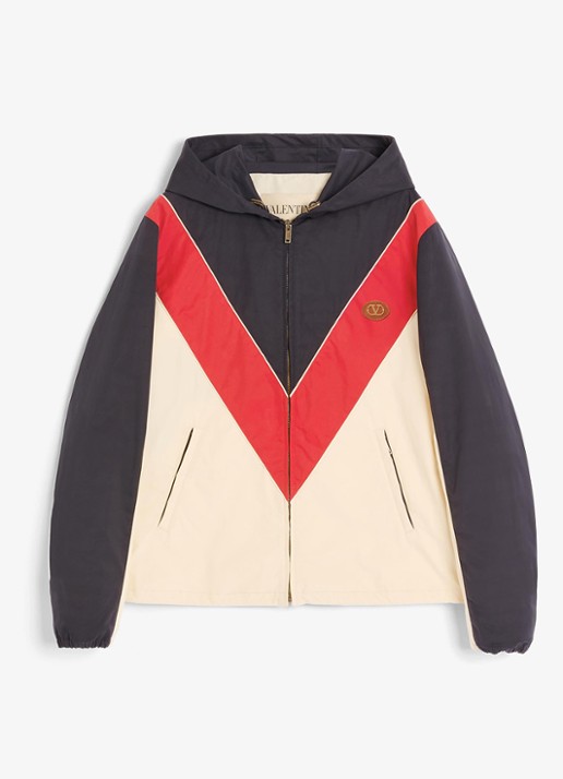 Valentino Garavani Windjack met capuchon en ritszakken - voorkant 7 beige