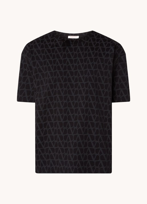 Valentino Iconographe T-shirt met logoprint - voorkant 2 zwart