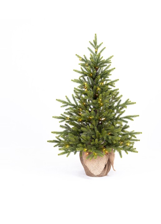 Van Der Gucht Detroit kunstkerstboom met LED verlichting 90 cm