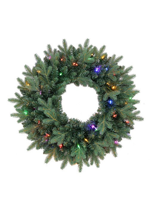 Van Der Gucht Everton kerstkrans met LED verlichting 61 cm