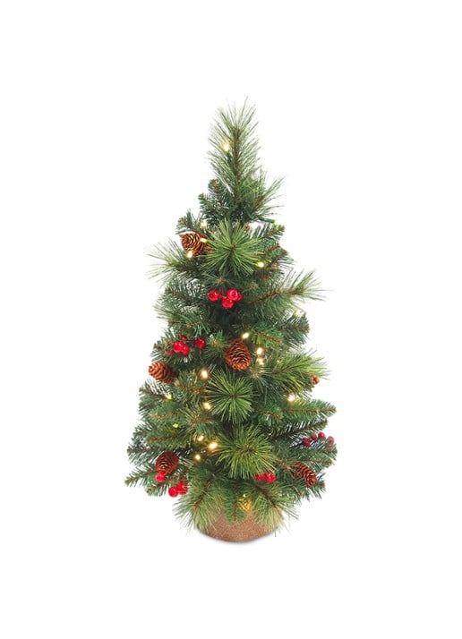 Van Der Gucht Everyday Mini Pine Cone & Berry kunstkerstboom met LED verlichting 46 cm