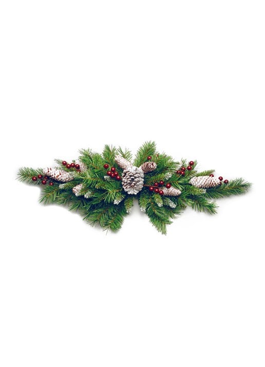 Van Der Gucht Frosted Berry kerststuk met rode bessen 75 cm