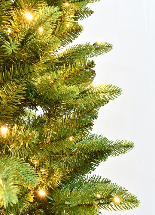 Van Der Gucht Koge Pencil kunstkerstboom met LED verlichting 183 cm - achterkant groen