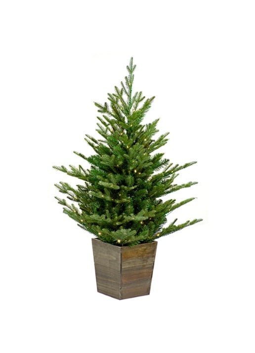 Van Der Gucht Nordmann kunstkerstboom met LED verlichting 91cm