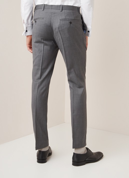 Van Gils Buck slim fit pantalon van scheerwol - achterkant 6 grijs