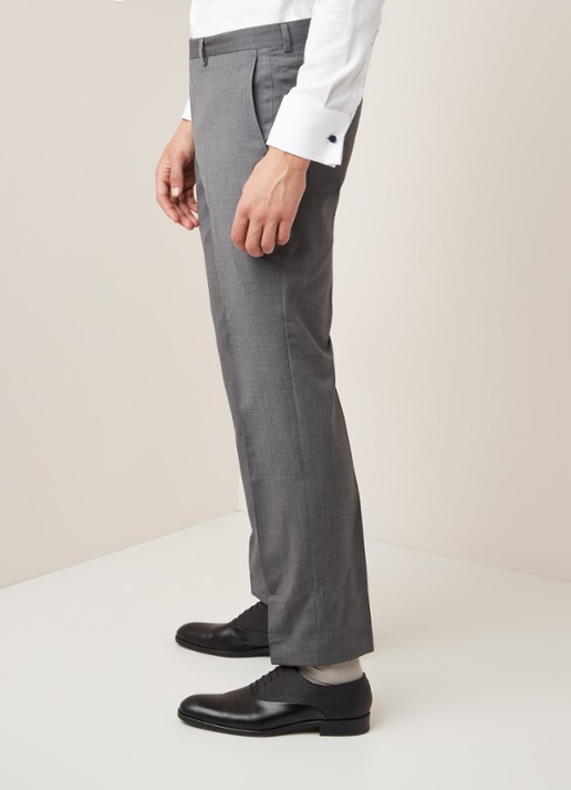 Van Gils Buck slim fit pantalon van scheerwol - detail 5 grijs