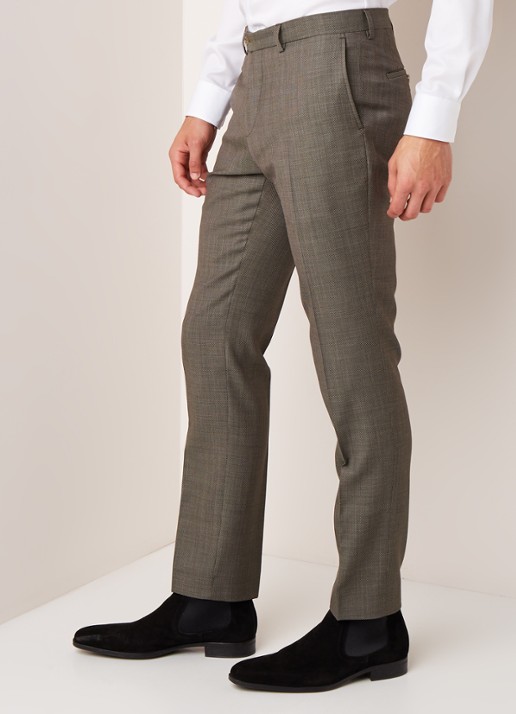Van Gils Buck Split slim fit pantalon micro dessin - detail 5 donkergroen