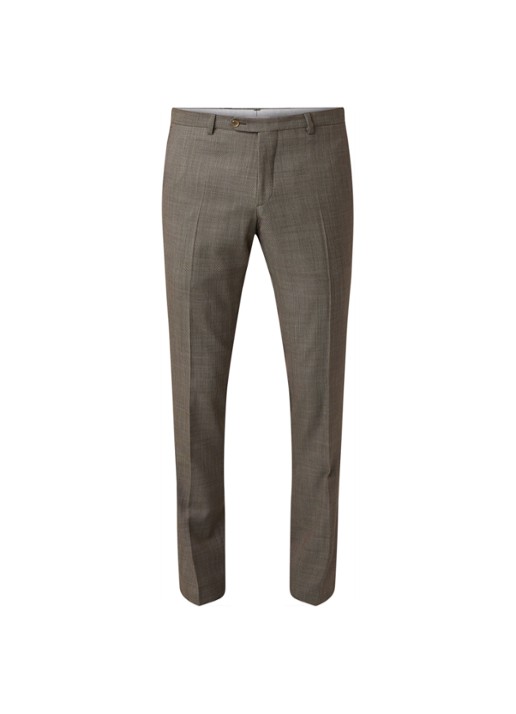 Van Gils Buck Split slim fit pantalon micro dessin - voorkant 2 donkergroen