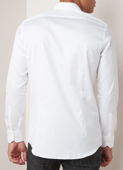 Van Gils Edar slim fit overhemd met wide spread-kraag - achterkant 4 wit