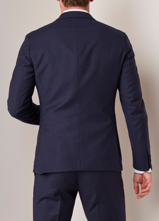 Van Gils Elliott tailored fit colbert in wolblend - achterkant blauw